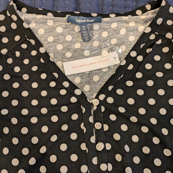 Modcloth polka dot t-shirt NWT size small - Picture 4 of 7